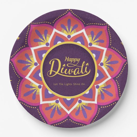 Happy Diwali Paper Plate Pappteller (Vorderseite)
