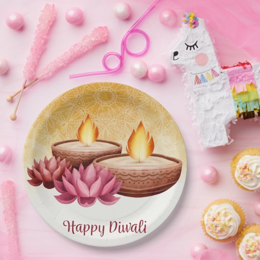 Happy Diwali Paper Plate Pappteller (Party)