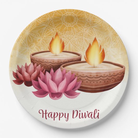 Happy Diwali Paper Plate Pappteller (Vorderseite)