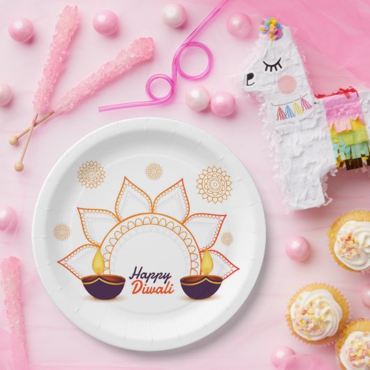 Happy Diwali Paper Plate Pappteller (Party)
