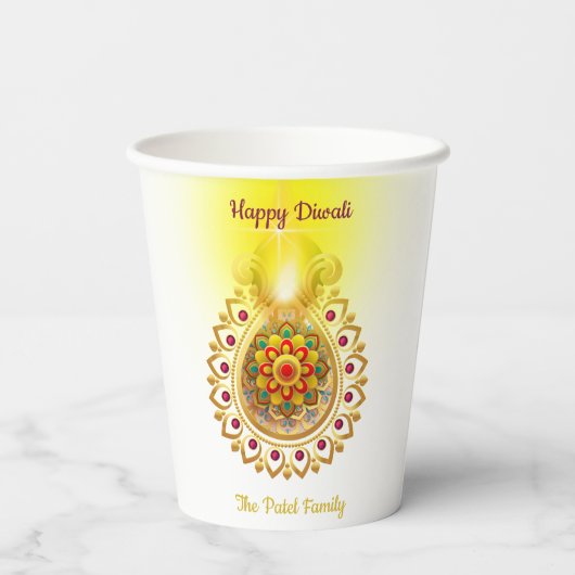 Happy Diwali Pappbecher (Rückseite)