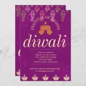 Happy Diwali Party Einladung (Vorne/Hinten)