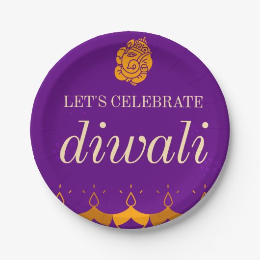 HAPPY DIWALI PARTY PAPPTELLER (Vorderseite)