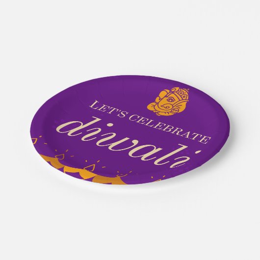 HAPPY DIWALI PARTY PAPPTELLER (Schrägansicht)