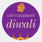 HAPPY DIWALI PARTY RUNDER AUFKLEBER (Vorderseite)