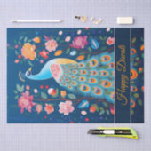 Happy Diwali Peacock & Blume Seidenpapier (Handwerk)