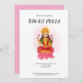 Happy Diwali poja Einladung (Vorne/Hinten)