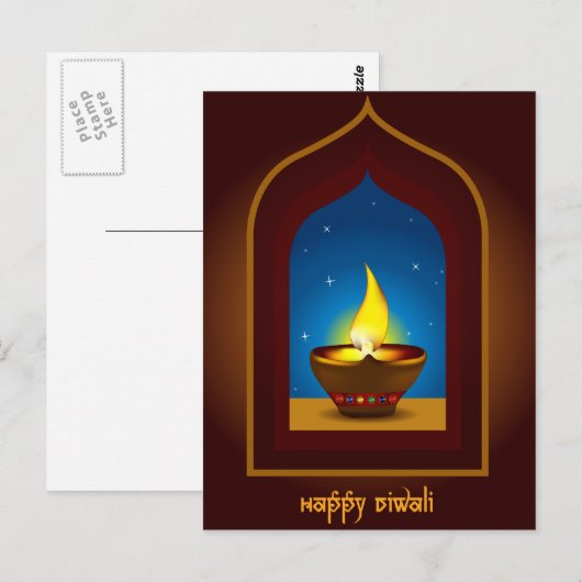 Happy Diwali Postkarte (Vorne/Hinten)
