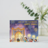 Happy Diwali Postkarte (Stehend Vorderseite)