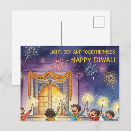 Happy Diwali Postkarte (Vorne/Hinten)