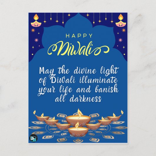 Happy Diwali Postkarte (Vorderseite)