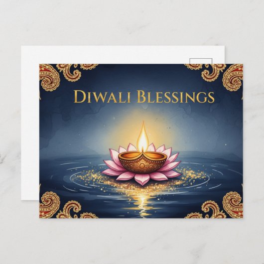 Happy Diwali Postkarte (Vorne/Hinten)