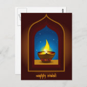 Happy Diwali Postkarte (Vorne/Hinten)