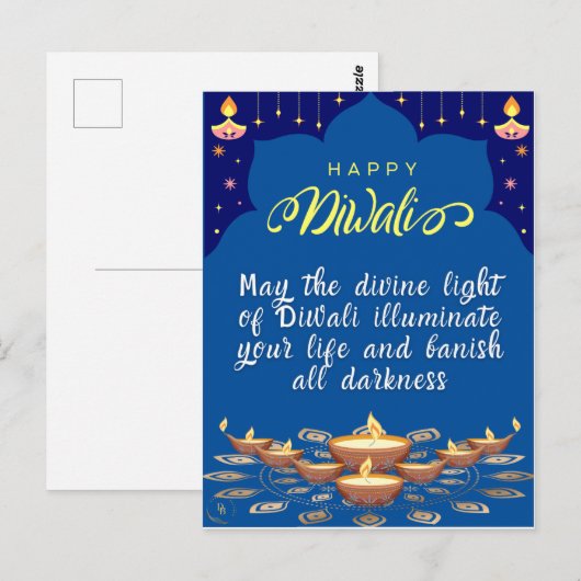 Happy Diwali Postkarte (Vorne/Hinten)