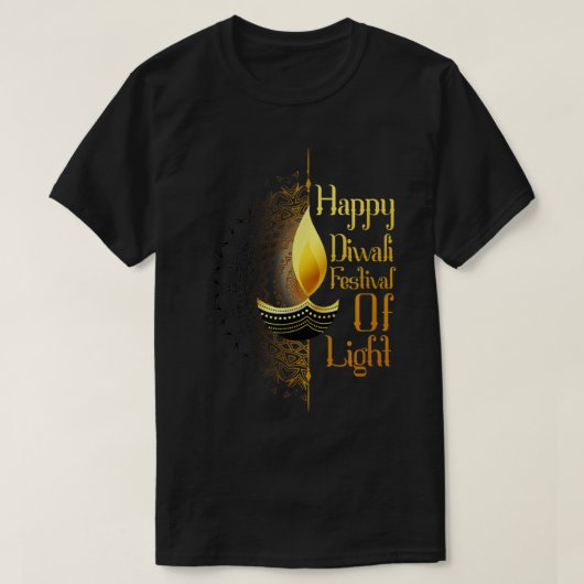 Happy Diwali Rangoli Festival des Lichts für Männe T-Shirt (Design vorne)
