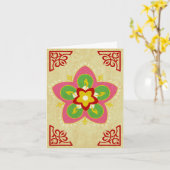 Happy Diwali : rangoli Karte (Gelbe Blume)