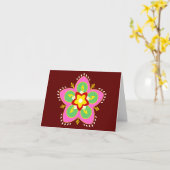 Happy Diwali : rangoli Karte (Gelbe Blume)