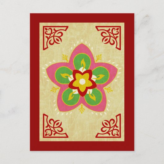 Happy Diwali rangoli Postkarte (Vorderseite)