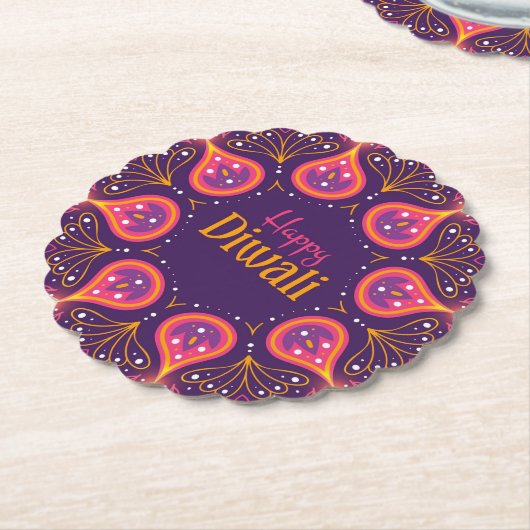 Happy Diwali Rangoli Untersetzer (angewinkelt)