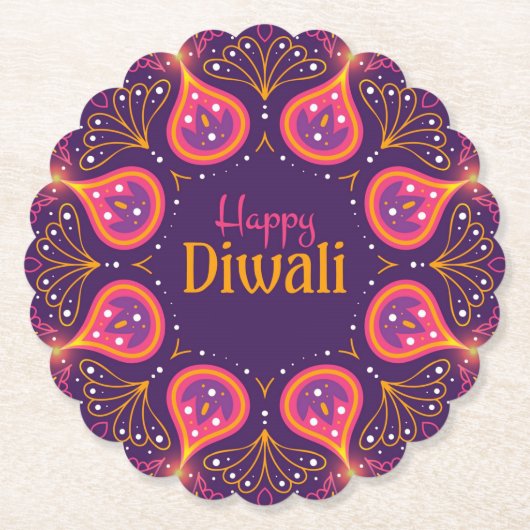 Happy Diwali Rangoli Untersetzer (Vorderseite)