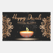 Happy Diwali Rechteckiger Aufkleber (Vorderseite)