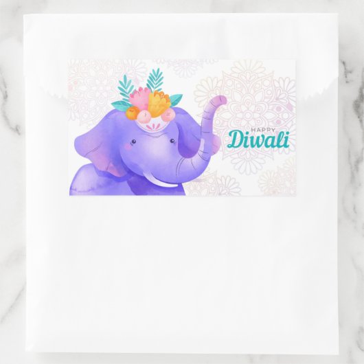 Happy Diwali Rechteckiger Aufkleber (Tasche)