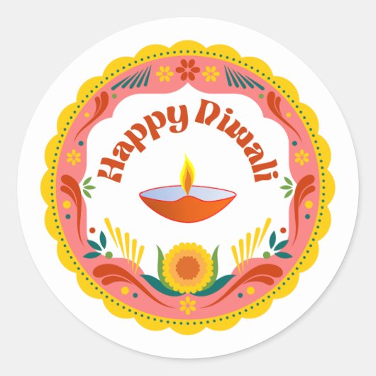Happy Diwali Round Stickers (Vorderseite)