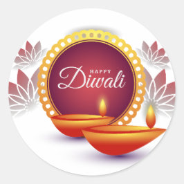Happy Diwali Runder Aufkleber