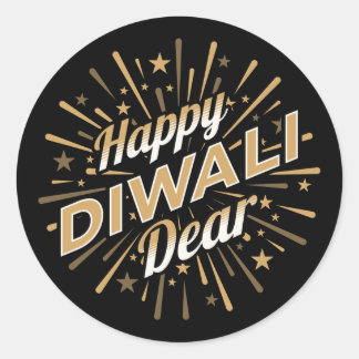 Happy Diwali Sehr geehrte Damen und Herren - Festi Runder Aufkleber