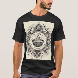 Happy Diwali Simple Rangoli T - Shirt Design"