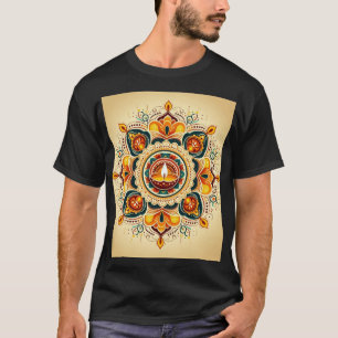"Happy Diwali Simple Rangoli T - Shirt Design"