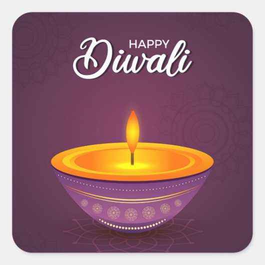 Happy Diwali Square Sticker (Vorderseite)