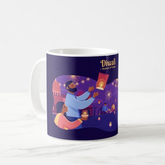 Happy Diwali Tasse (Vorderseite Links)