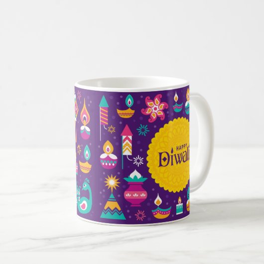 Happy Diwali Tasse (VorderseiteRechts)
