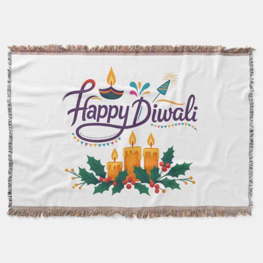 Happy Diwali Throw Blanket Decke (Vorderseite)