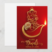 Happy Diwali Urlaubskarte Feiertagskarte (Vorne/Hinten)