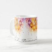 Happy Diwali Wasserfarblampen Kaffeetasse (Vorderseite Links)