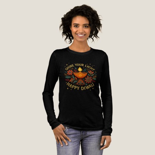 Happy Diwali Women's Long Sleeve Shirt (Volle Vorderseite)