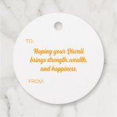 Happy Diwali Yellow Rangoli Grußtag Geschenkanhänger (Rückseite)