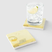 Happy DJ Steinuntersetzer (Seitenansicht)