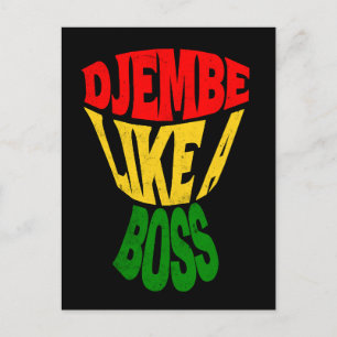Happy Djembe wie ein Chef Afrikanische Trommeltrom Postkarte