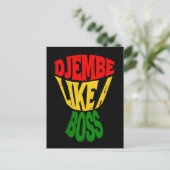 Happy Djembe wie ein Chef Afrikanische Trommeltrom Postkarte (Stehend Vorderseite)