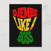 Happy Djembe wie ein Chef Afrikanische Trommeltrom Postkarte (Vorderseite)