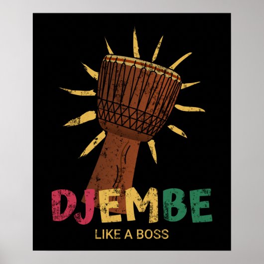 Happy Djembe wie ein Chef afrikanischer Trost Poster (Vorne)
