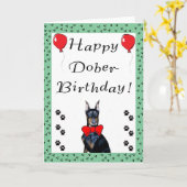 Happy Dober-Birthday Grußkarte Karte (Gelbe Blume)
