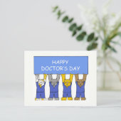 Happy Doctor's Day Cartoon Katzen Postkarte (Stehend Vorderseite)