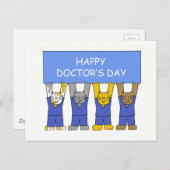Happy Doctor's Day Cartoon Katzen Postkarte (Vorne/Hinten)