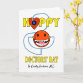 Happy Doctors Day Face mit Stethoscope Karte (Gelbe Blume)