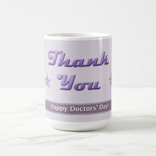 Happy Doctors' Day Lila Strips Kaffeetasse (Mittel)