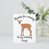 Happy Doe Deer Dankeskarte (Stehend Vorderseite)